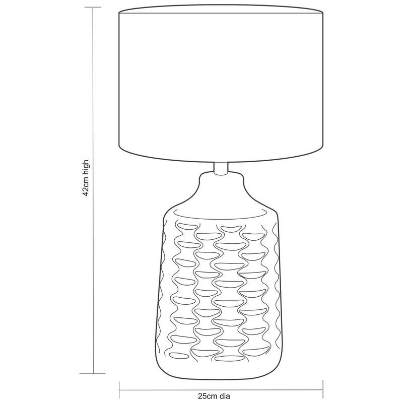 John Lewis Annie ceramic table lamp with fabric shade, imported from the UK