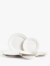 John Lewis John Lewis Luna Fine China Rim China Dinnerware Set, Natural, 12 Piece- Buy online at McGrocer