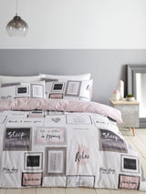 Next Catherine Lansfield Blush Pink Sleep Dreams Duvet Cover and Pillowcase Set- Buy online at McGrocer