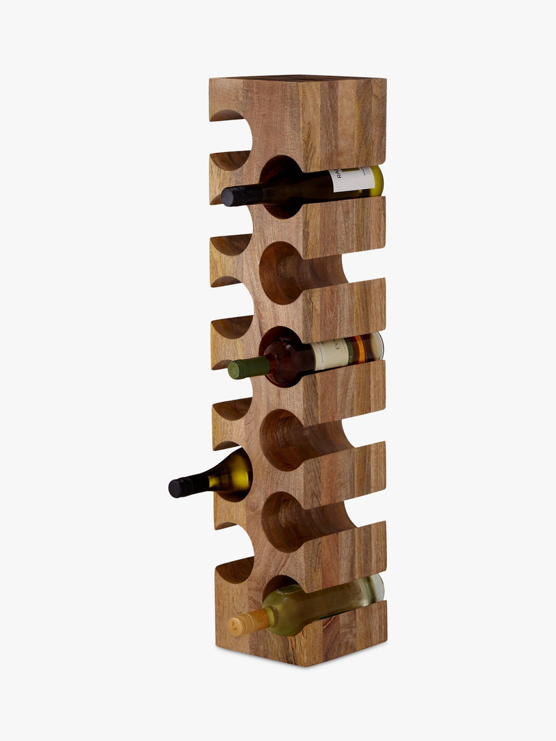 John Lewis mango wood wine rack 12 bottle natural (British brand)