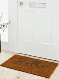 John Lewis Hello door mat natural coir, imported from the UK