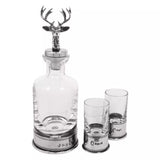 English Pewter Company stag mini decanter and shot glass set - British product
