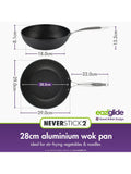 Eaziglide Neverstick2 aluminium non-stick open wok 28cm, UK version