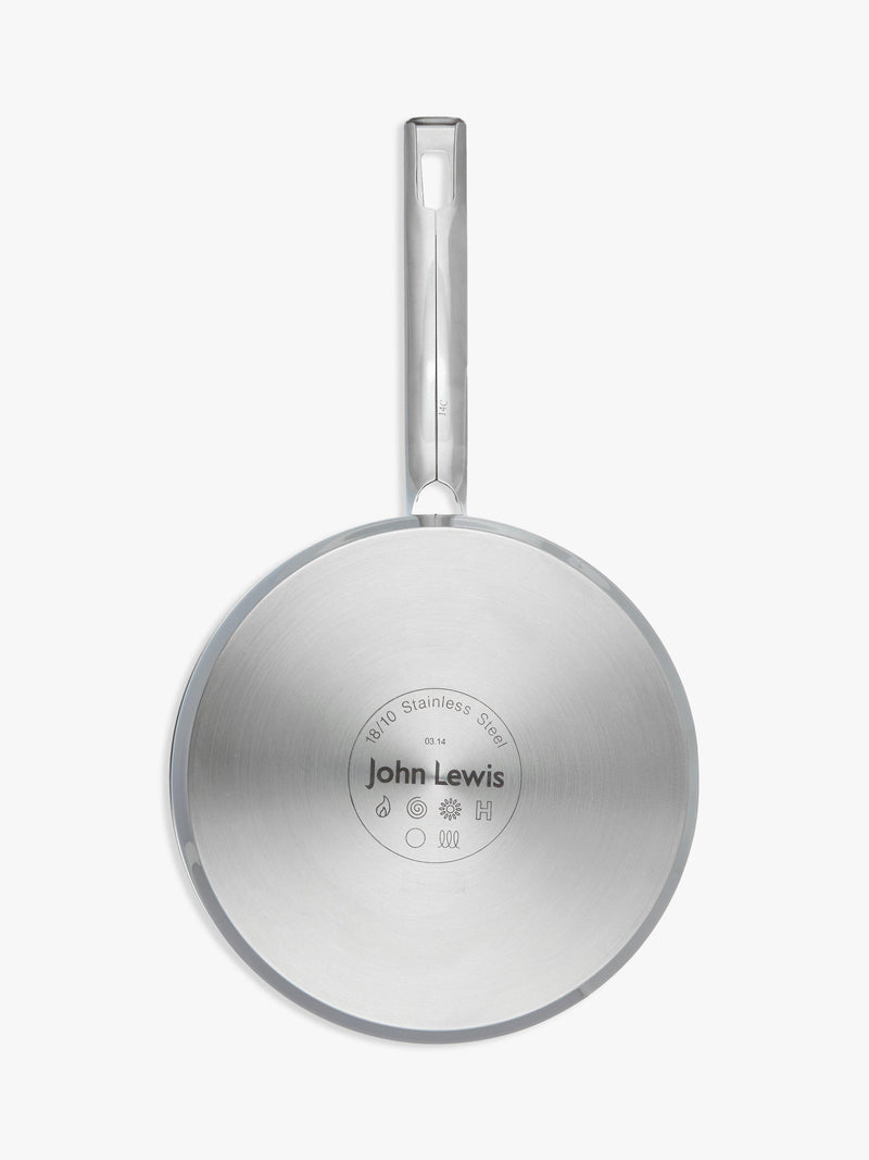 John Lewis stainless steel saucepan set with lids, 3 piece, UK version