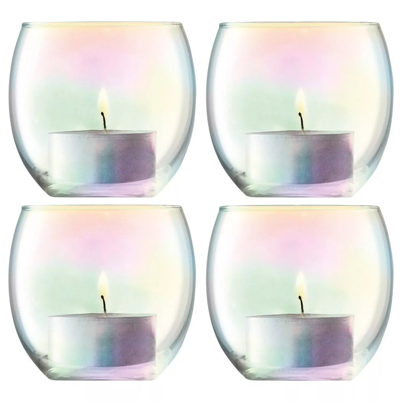 LSA International Pearl Tealight Holder Set of 4, UK version