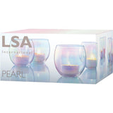 LSA International Pearl Tealight Holder Set of 4, UK version