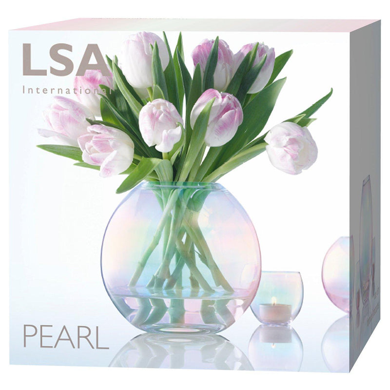 LSA International Pearl Vase 16cm hand-painted glass - British product