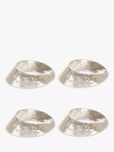 John Lewis John Lewis Swirl Napkin Rings, Set of 4, Silver- Buy online at McGrocer