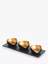 John Lewis Selbrae House Slate Metal Bowl Mezze Set Black Gold Serving Bowls- Buy online at McGrocer