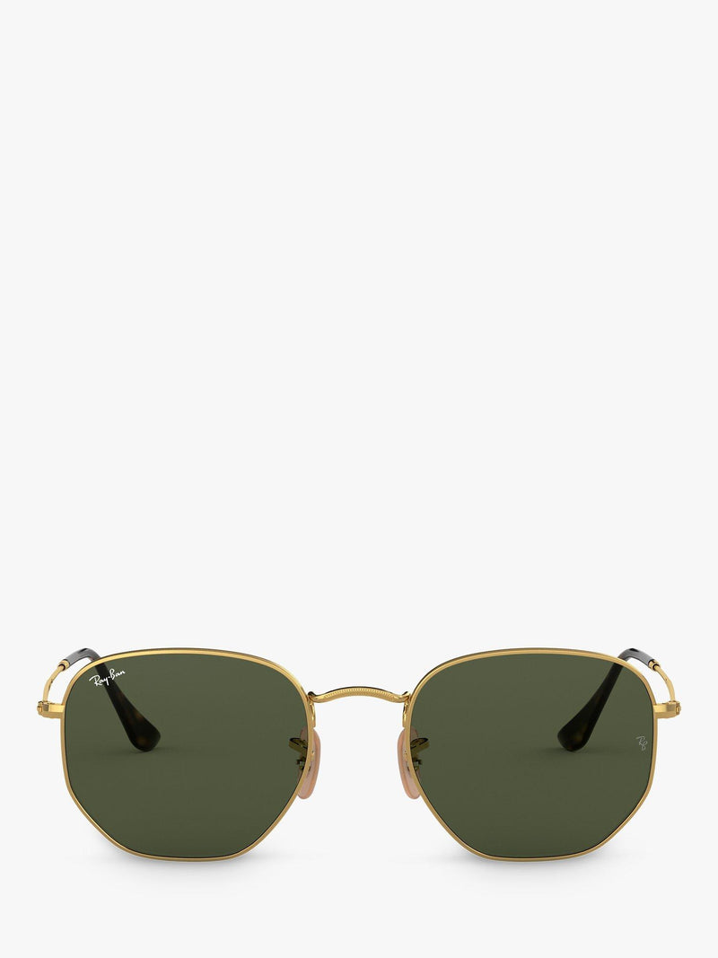 Ray-Ban hexagonal flat lens sunglasses with Flash mirror, UK version