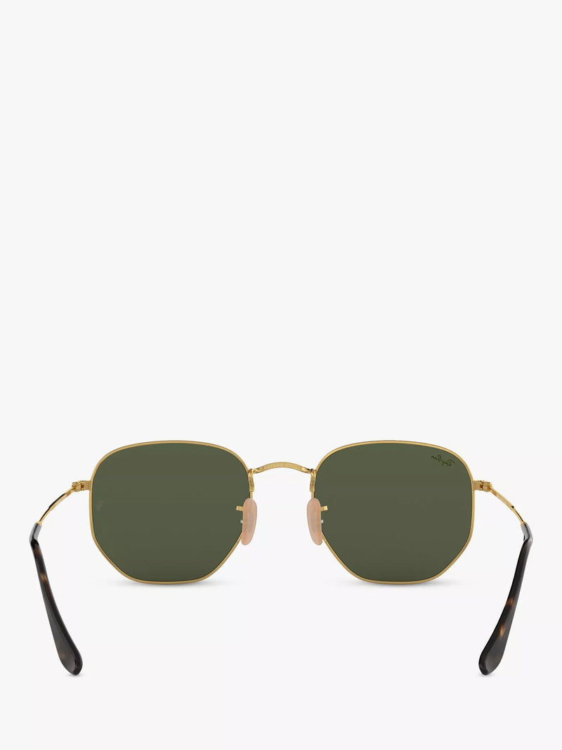 Ray-Ban hexagonal flat lens sunglasses with Flash mirror, UK version