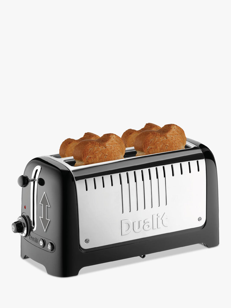 Dualit 2-Slice Long Lite Toaster, Black Gloss
