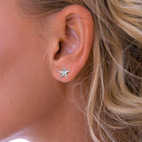 Nina B sterling silver star stud earrings, imported from the UK