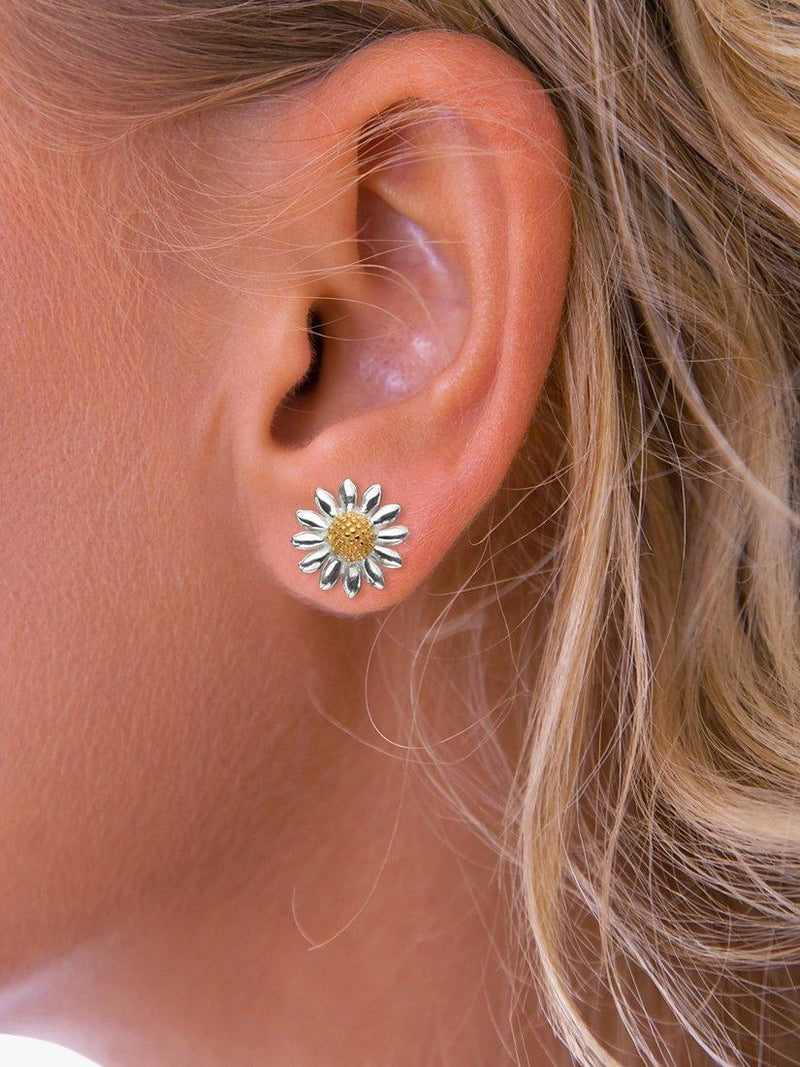 Nina B flower stud earrings gold plated, imported from the UK