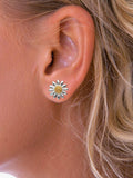 Nina B flower stud earrings gold plated, imported from the UK