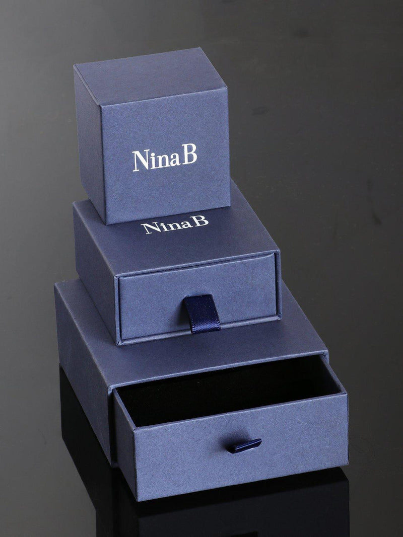 Nina B flower stud earrings gold plated, imported from the UK