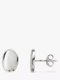 Nina B Oval Stud Earrings with Mother of Pearl