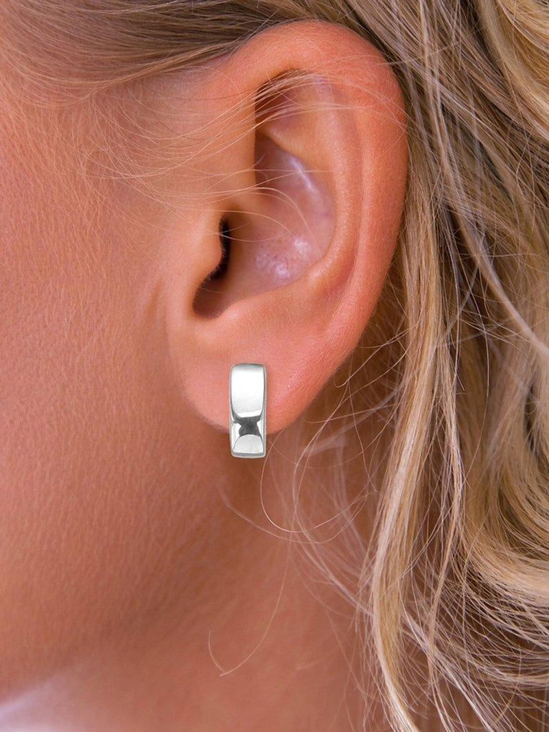 Nina B rectangular drop earrings silver, UK version
