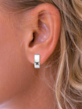Nina B rectangular drop earrings silver, UK version