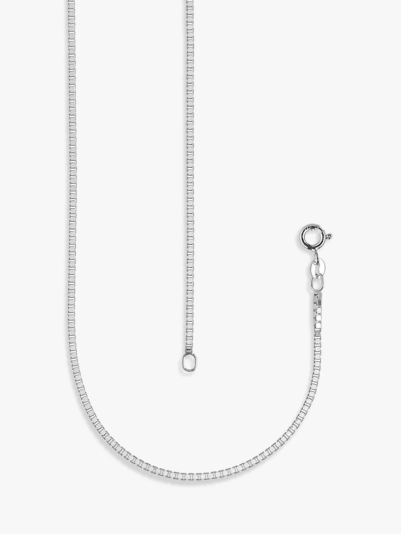 Nina B sterling silver box chain necklace 70cm (British brand)