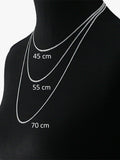 Nina B sterling silver box chain necklace 70cm (British brand)