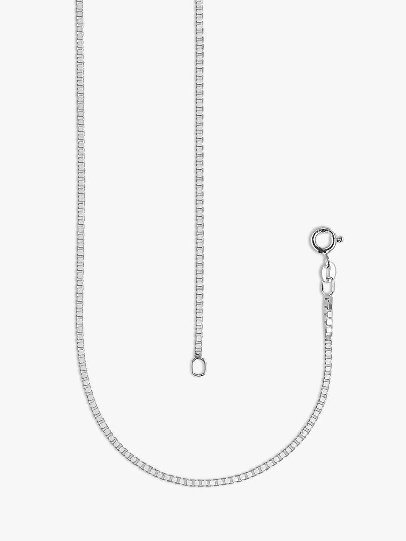 Nina B sterling silver box chain necklace 45cm, UK version