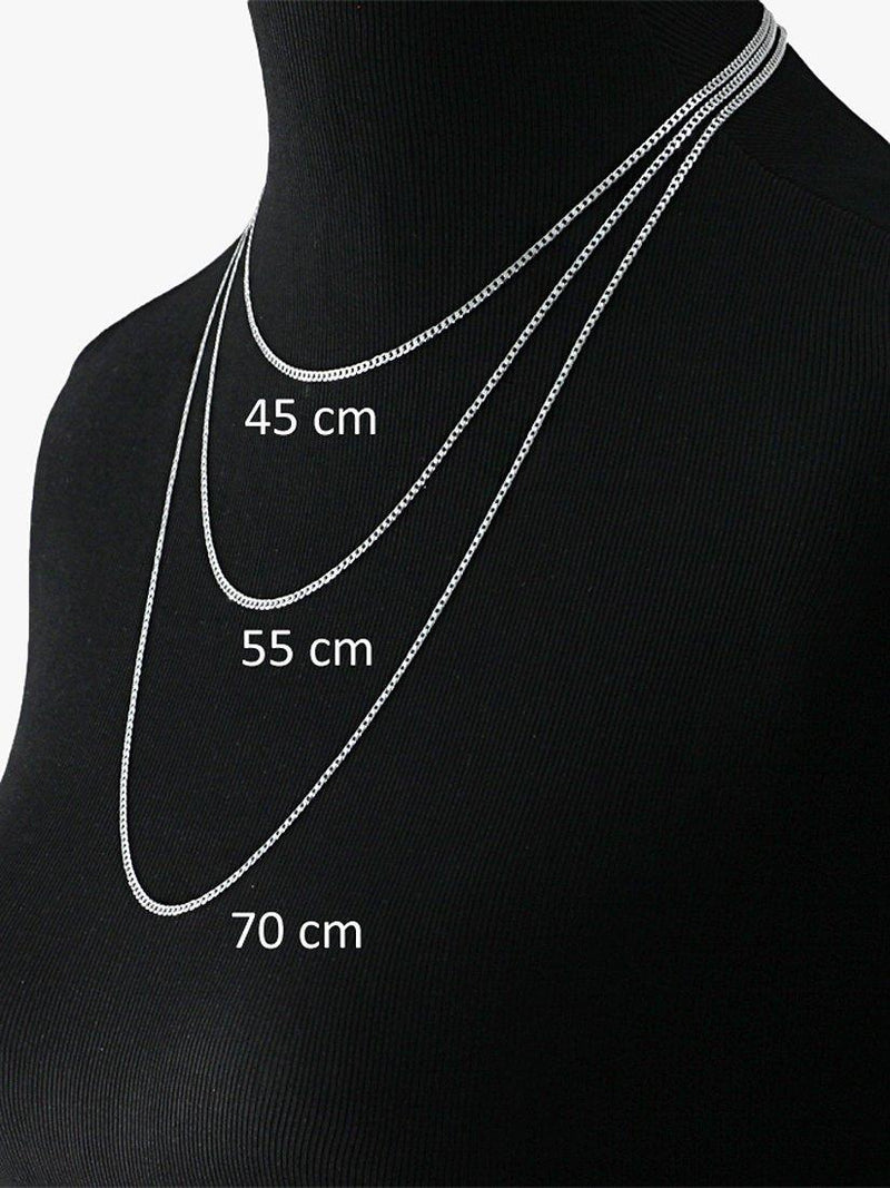 Nina B sterling silver box chain necklace 45cm, UK version