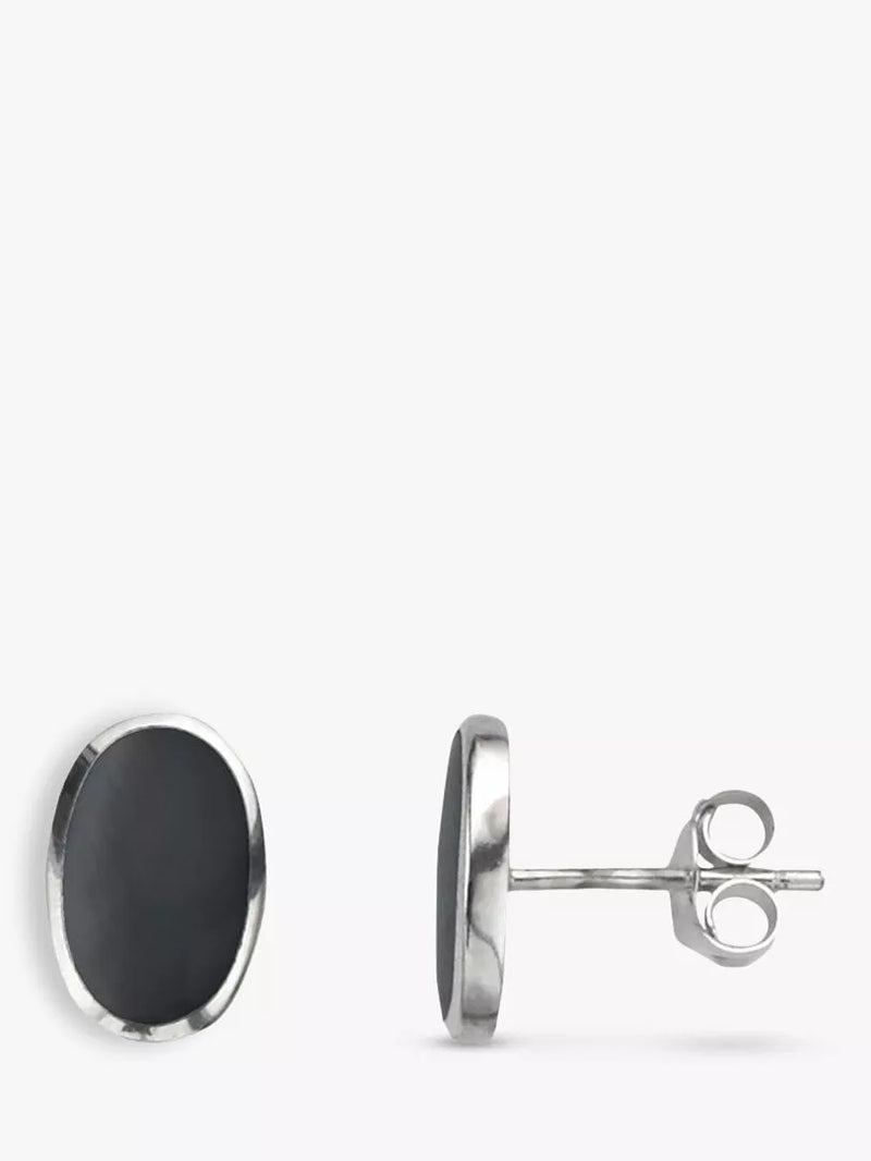 Nina B Oval Stud Earrings with Mother of Pearl