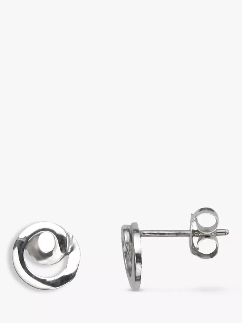 Nina B silver swirl stud earrings 0.8cm, UK version