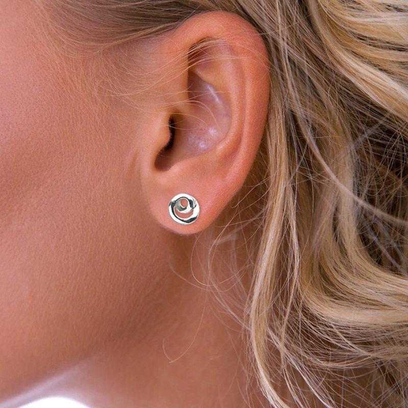 Nina B silver swirl stud earrings 0.8cm, UK version