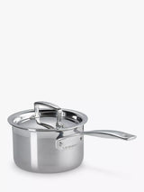 John Lewis Le Creuset 3-Ply Stainless Steel Lidded Saucepan 14cm- Buy online at McGrocer