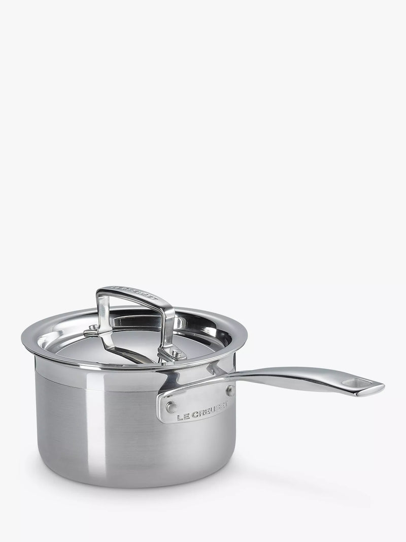 Le Creuset stainless steel lidded saucepan 14cm, UK version