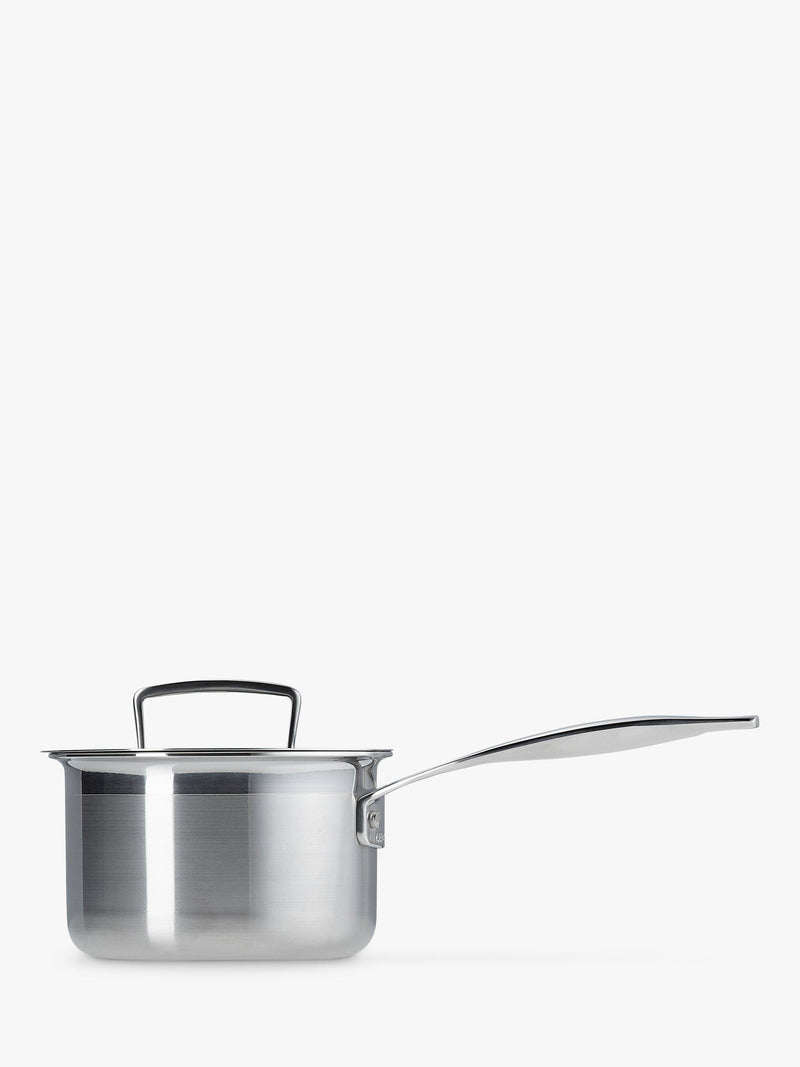 Le Creuset stainless steel lidded saucepan 14cm, UK version