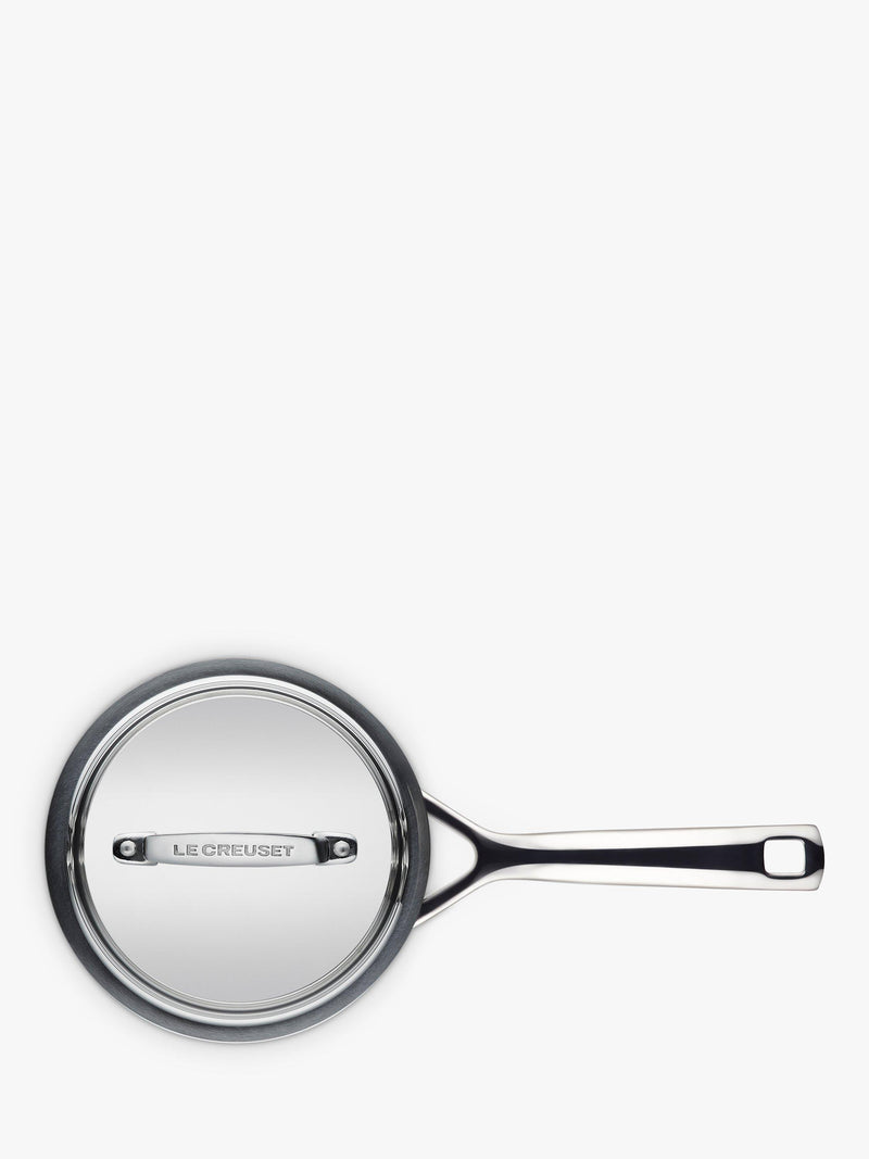 Le Creuset stainless steel lidded saucepan 14cm, UK version