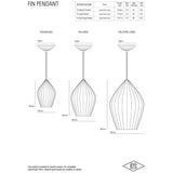 Original BTC Fin XL bone china pendant light, UK version