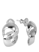 John Lewis Andea Double Loop Stud Earrings Silver- Buy online at McGrocer