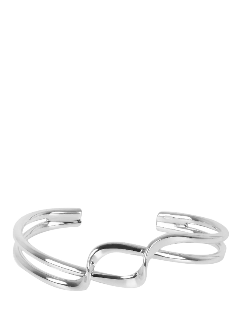 Andea sterling silver double twist half bangle - British product
