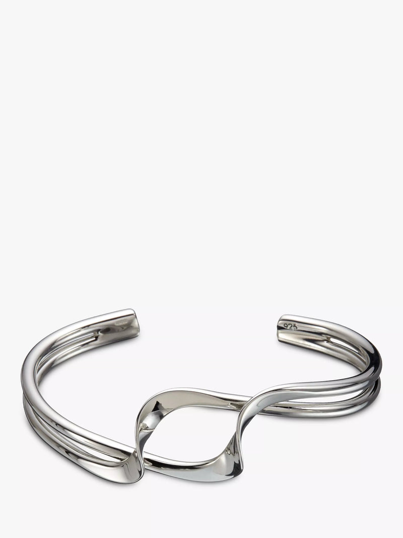 Andea sterling silver double twist half bangle - British product