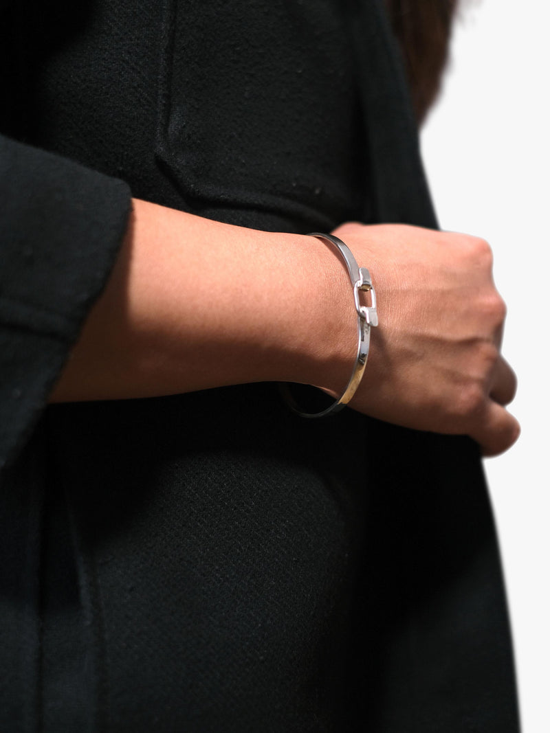 Andea sterling silver square edge belt bangle, imported from the UK