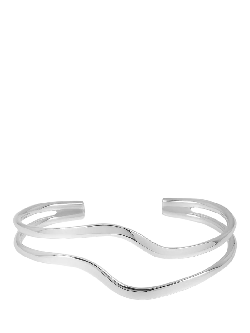 Andea sterling silver double wave half bangle - British product