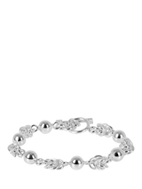 John Lewis Andea Sterling Silver Ball and Knot Beaded Bracelet, Silver- Buy online at McGrocer