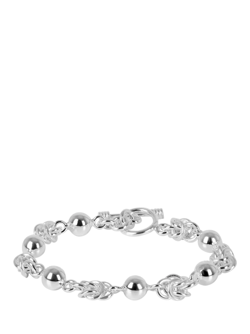 Andea sterling silver ball and knot bracelet 19cm, imported from the UK