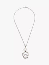 John Lewis Andea Hammered Circle Pendant Necklace, Silver- Buy online at McGrocer