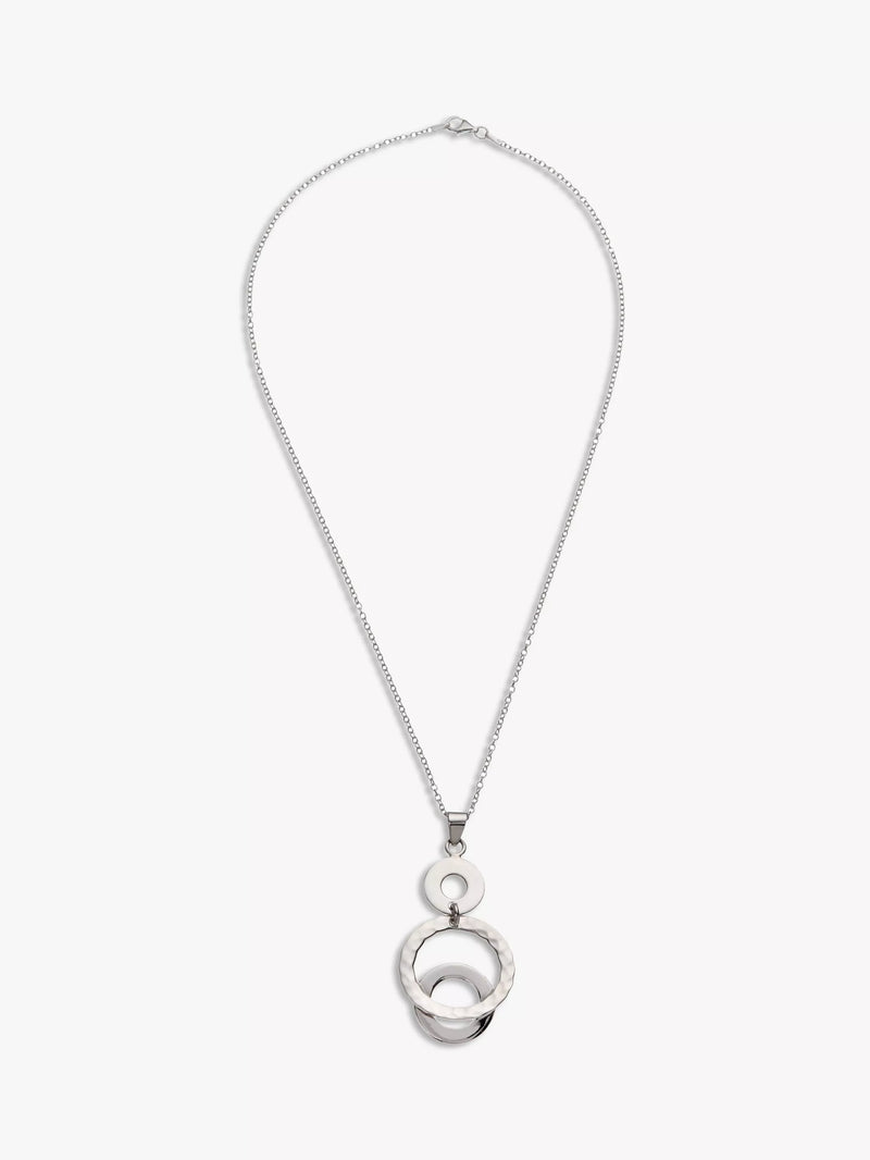 Andea hammered circle pendant necklace 46cm, UK version