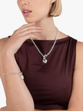 Andea sterling silver oval link heart charm bracelet 19cm, imported from the UK