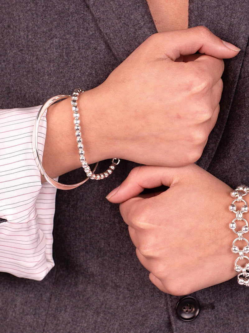 Andea sterling silver ball bead bracelet 19cm, UK version