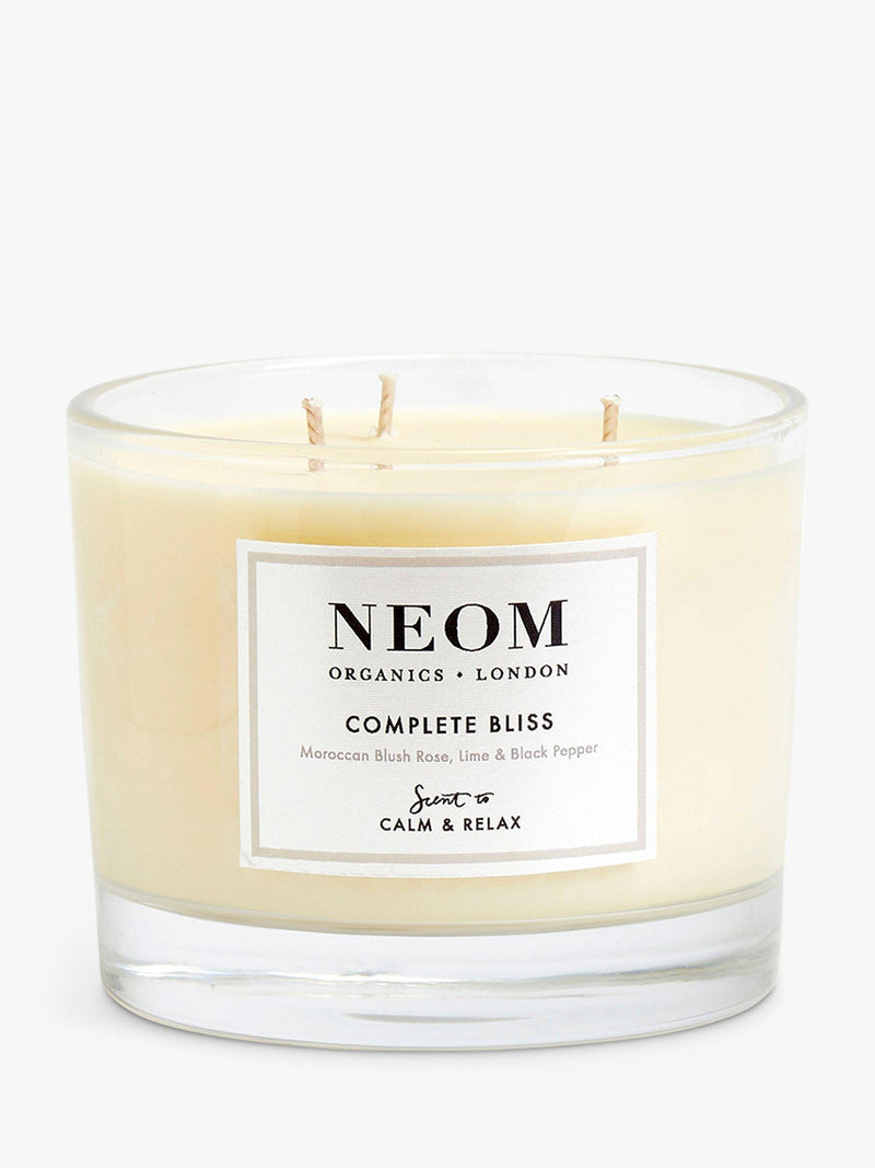 NEOM Wellbeing London Complete Bliss 3-wick scented candle 420g - British product