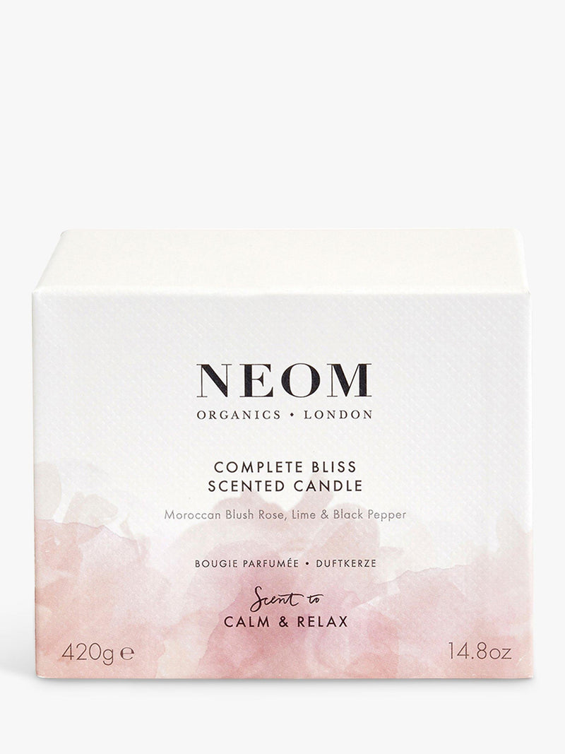 NEOM Wellbeing London Complete Bliss 3-wick scented candle 420g - British product