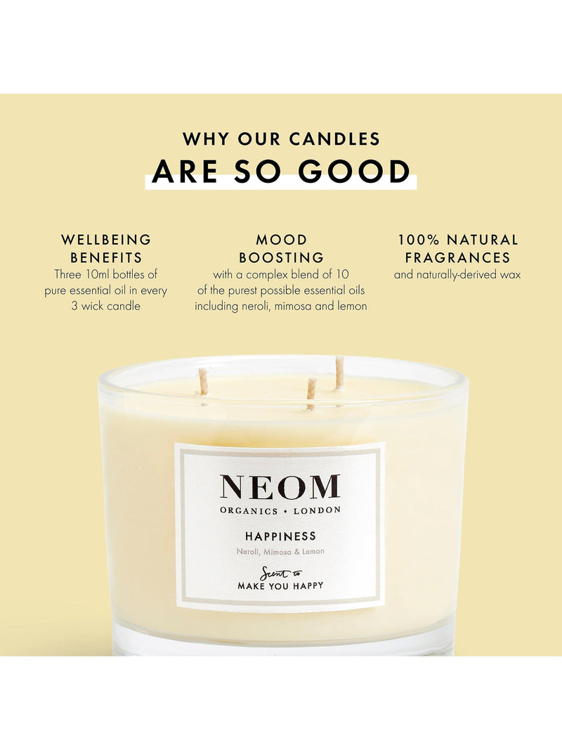 NEOM Wellbeing London Happiness scented candle 185g - British product