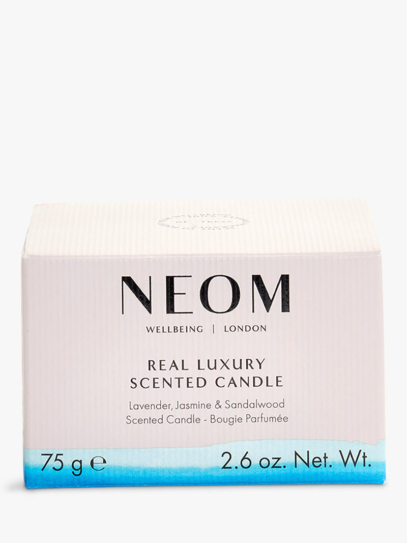 NEOM Real Luxury Travel Scented Candle, imported from the UK